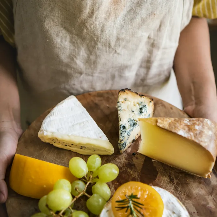 Cheese, from the morning milking